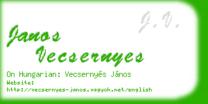 janos vecsernyes business card