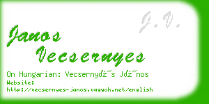 janos vecsernyes business card